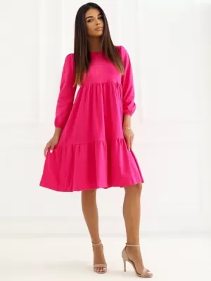 Dámské šaty RUE PARIS RV-SK-5832.18X FUCHSIA