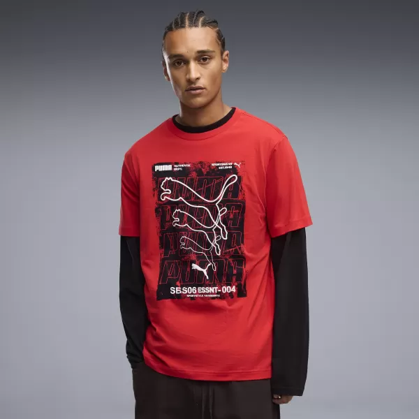  Pánské triko PUMA GRAPHICS BOX TEE 69436611 FOR ALL TIME RED 