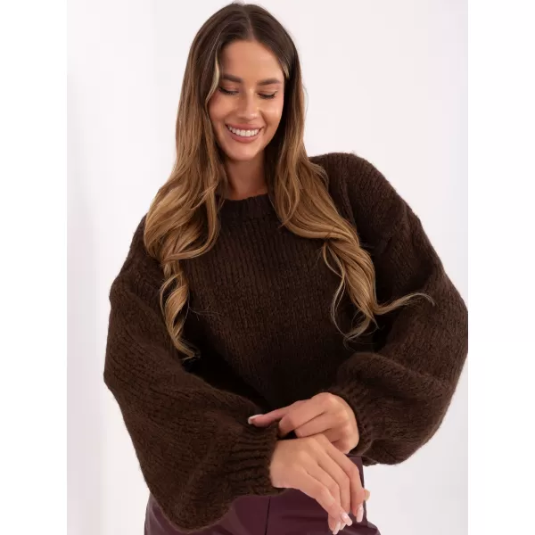  Dámský svetr ITALY MODA MI-SW-1909.21 DARK BROWN 