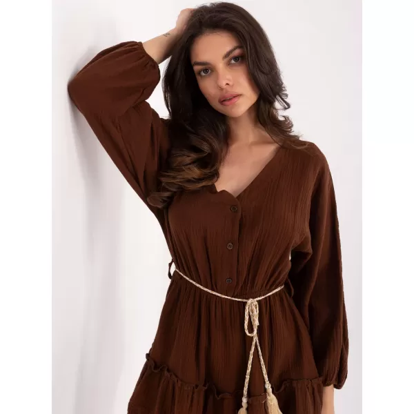  Dámské šaty ITALY MODA MI-SK-A5079.27 DARK BROWN 