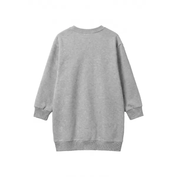  Dívčí mikinové šaty URBAN CLASSICS UCK8565-03061 HEATHER GREY 