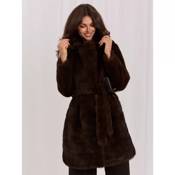  Dámský kabát FACTORY PRICE MBM-PL-25-32.98P DARK BROWN 