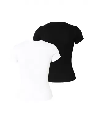 Dámské tričko URBAN CLASSICS TB8569A-03102 BLACK/WHITE