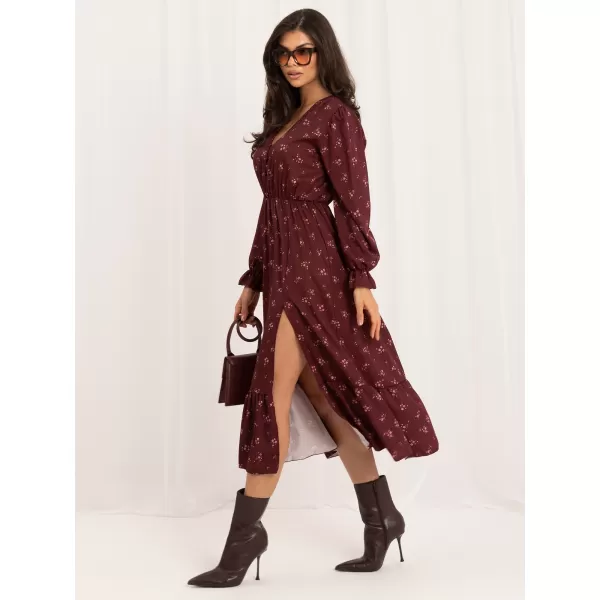  Dámské šaty ITALY MODA MI-SK-1061.86 BURGUNDY 