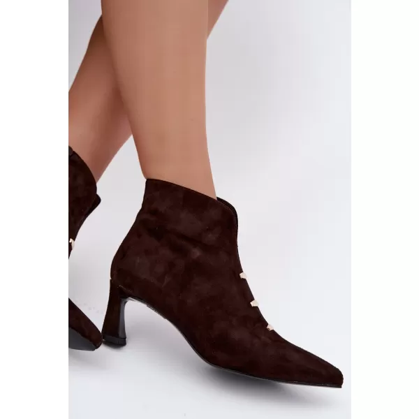  Dámské kotníkové boty D&A CR62-3496 CHOCOLATE 