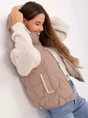 Dámská vesta FACTORY PRICE MBM-KZ-2502.27 DARK BEIGE