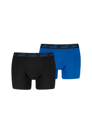 Pánské boxerky PUMA ELEMENTS MEN BASIC BOXERS 2P 93875301 BLACK/BLUE