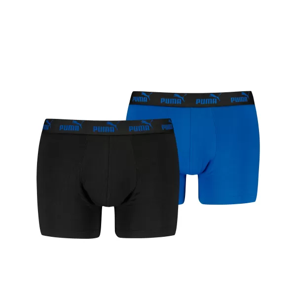  Pánské boxerky PUMA ELEMENTS MEN BASIC BOXERS 2P 93875301 BLACK/BLUE 