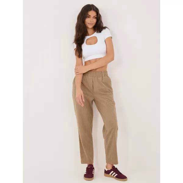  Dámské kalhoty RUE PARIS RV-SP-A1311.60 DARK BEIGE 