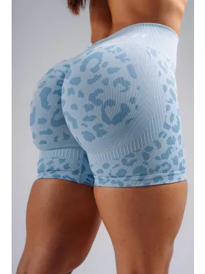 Kompresní push-up šortky s leopardím vzorem NEBBIA PRIMAL 856 BLUE LEOPARD