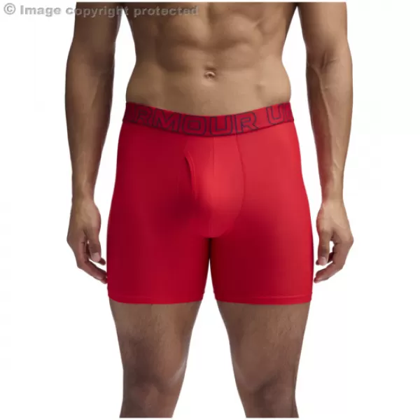  Pánské boxerky UNDER ARMOUR UA PERFORMANCE TECH MESH - SOLID 6 -3PK 1383884-600 ČERVENÁ 