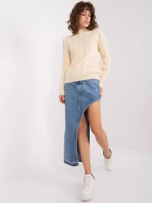 Dámský svetr WOOL FASHION ITALIA AT-SW-2235.00P LIGHT BEIGE