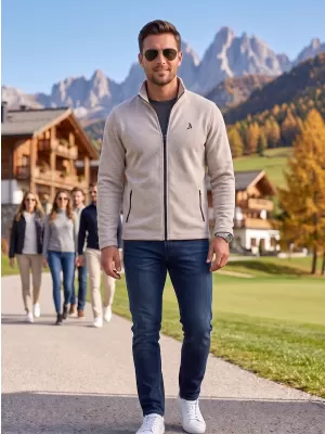 Pánská fleece mikina ALTISPORT ALM002852 STŘÍBRNÝ MELÍR