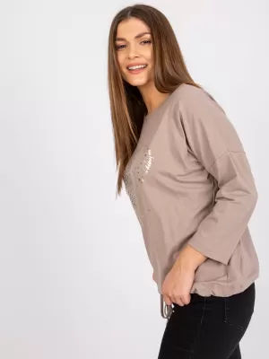 Dámská halenka RUE PARIS RV-BZ-7545.42P DARK BEIGE