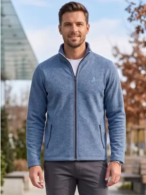 Pánská fleece mikina ALTISPORT ALM002852 TMAVÝ DENIM MELÍR