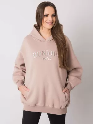 Dámská mikina RUE PARIS RV-BL-7357.35X DARK BEIGE