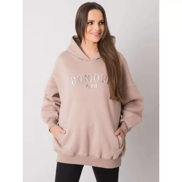  Dámská mikina RUE PARIS RV-BL-7357.35X DARK BEIGE 