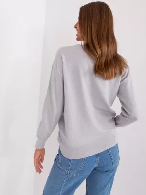 Dámský svetr WOOL FASHION ITALIA AT-SW-2325.95P LIGHT GREY