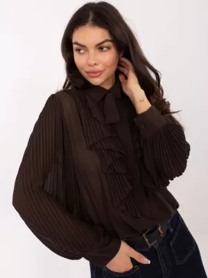 Dámská halenka ITALY MODA MI-KS-A2818.09 DARK BROWN