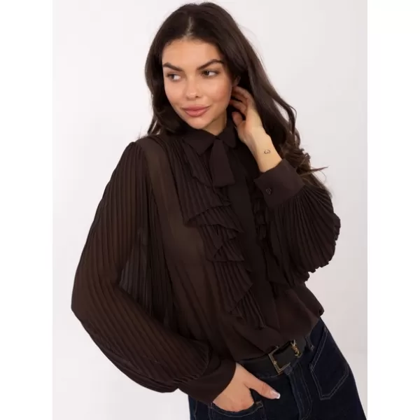  Dámská halenka ITALY MODA MI-KS-A2818.09 DARK BROWN 