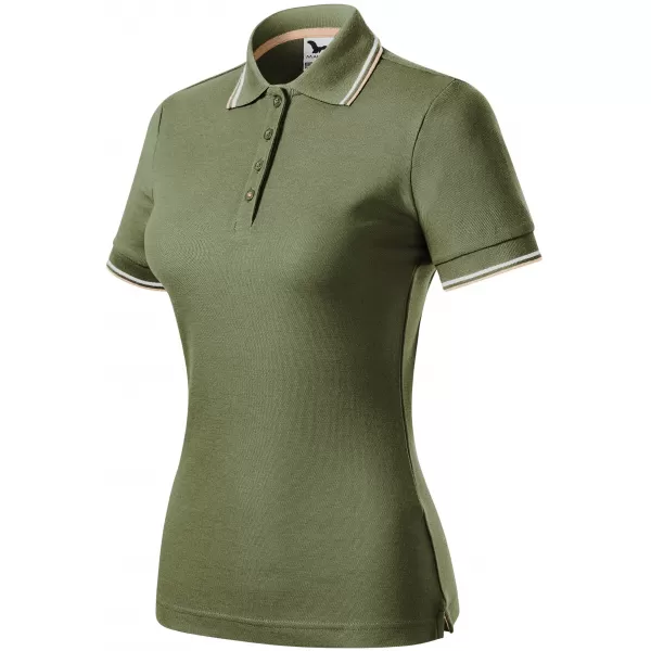  Dámské triko s límečkem MALFINI FOCUS 233 KHAKI 