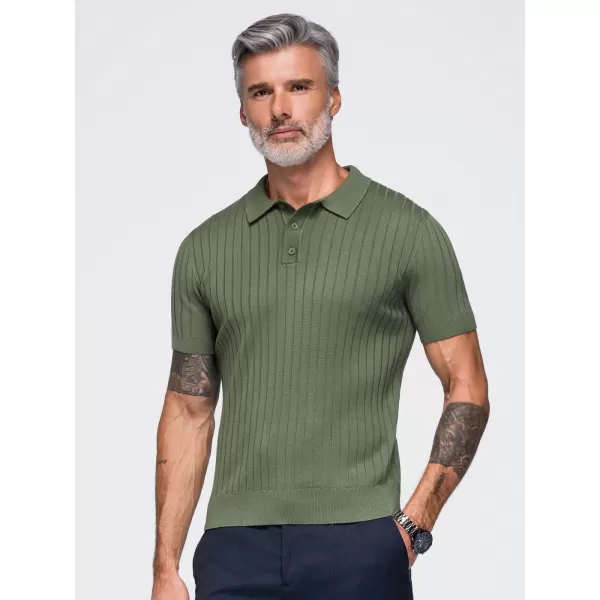  Pánské polo tričko OMBRE OM-POSS-0180 OLIVE 