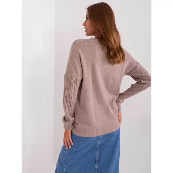  Dámský svetr WOOL FASHION ITALIA AT-SW-2338.14P DARK BEIGE 