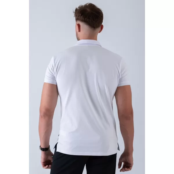  Pánské trička NEBBIA MIKE MUSCLE FIT POLO 157 WHITE 
