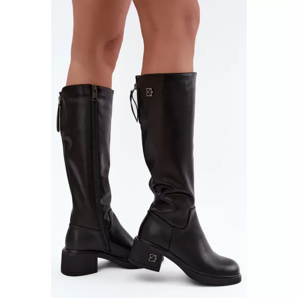  Dámské kozačky VINCEZA 67056 LEATHER BLACK 