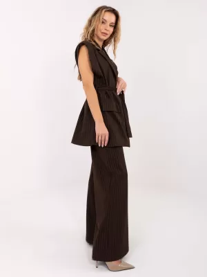 Dámská vesta RUE PARIS IT-KZ-FL9790.66 DARK BROWN