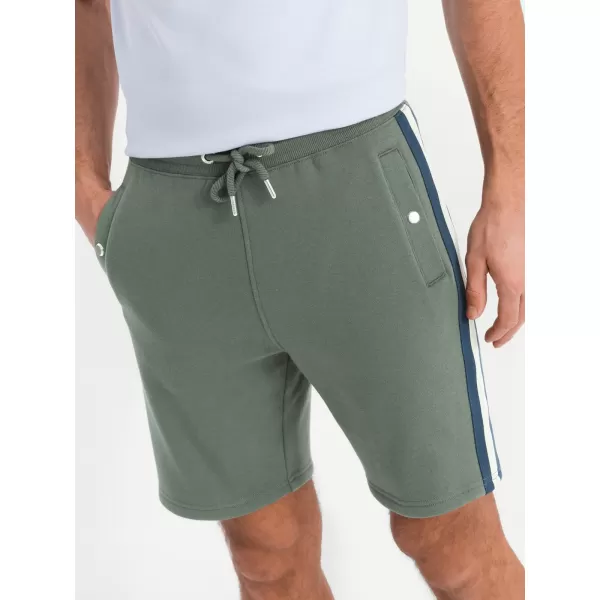 Pánský set kraťas OMBRE Z128 GREY MELANGE/OLIVE 