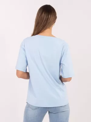 Dámské tričko RUE PARIS RV-BZ-A1268.18 LIGHT BLUE