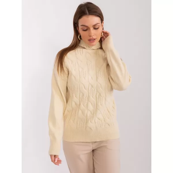  Dámský svetr WOOL FASHION ITALIA AT-SW-23401.97P LIGHT BEIGE 