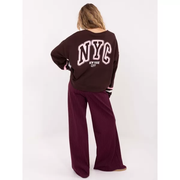  Dámská mikina FACTORY PRICE MJ-BL-H2496.27 DARK BROWN 