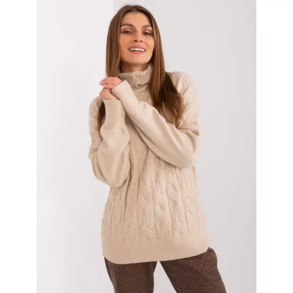  Dámský svetr WOOL FASHION ITALIA AT-SW-23401.97P BEIGE 