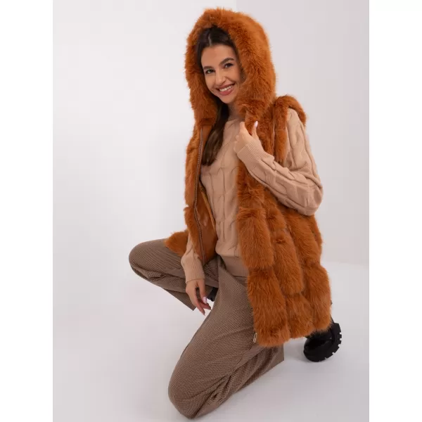  Dámská vesta WOOL FASHION ITALIA AT-KZ-2379.96P LIGHT BROWN 