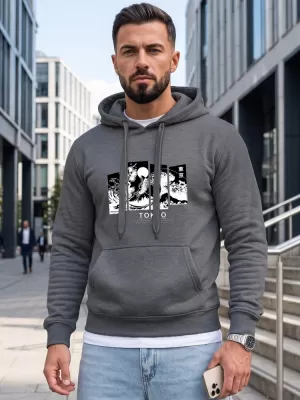 Pánská mikina DSTREET TMAVĚ ŠEDÁ