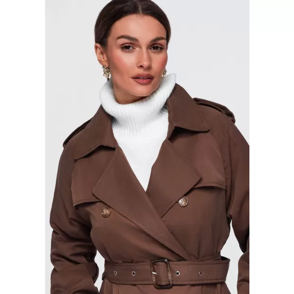  Dámský kabát OMBRE OW-COLC-0121 BROWN 