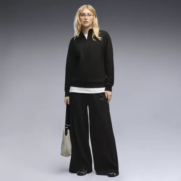  Dámské tepláky PUMA CLASS RELAXED WIDE LEG PANTS 69401301 PUMA BLACK 