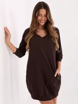 Dámské šaty BASIC FEEL GOOD RV-SK-7203.35P DARK BROWN