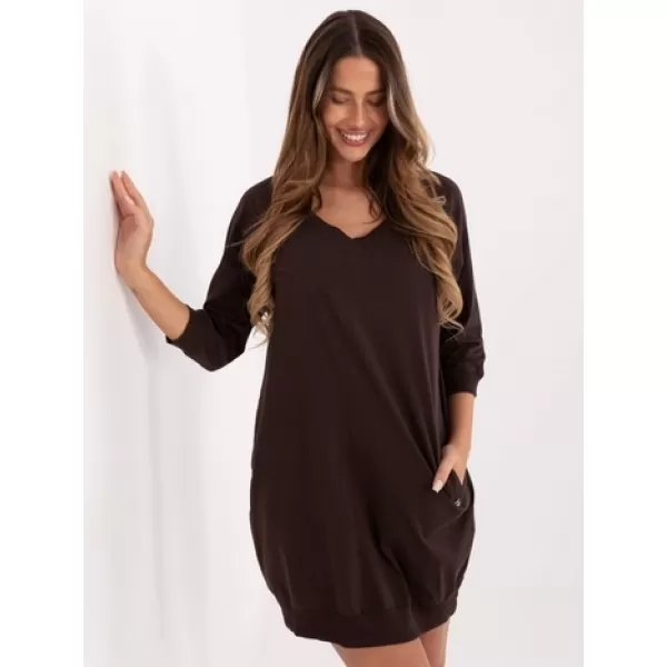  Dámské šaty BASIC FEEL GOOD RV-SK-7203.35P DARK BROWN 