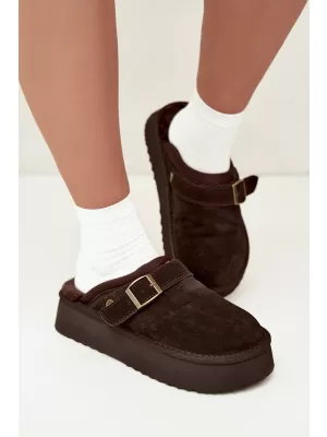 Dámské pantofle BIG STAR SHOES UU274697 BROWN/BEIGE