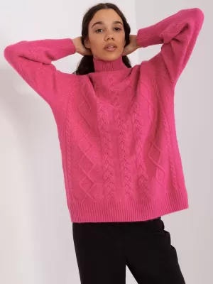 Dámský svetr WOOL FASHION ITALIA AT-SW-2355-2.30X DARK PINK