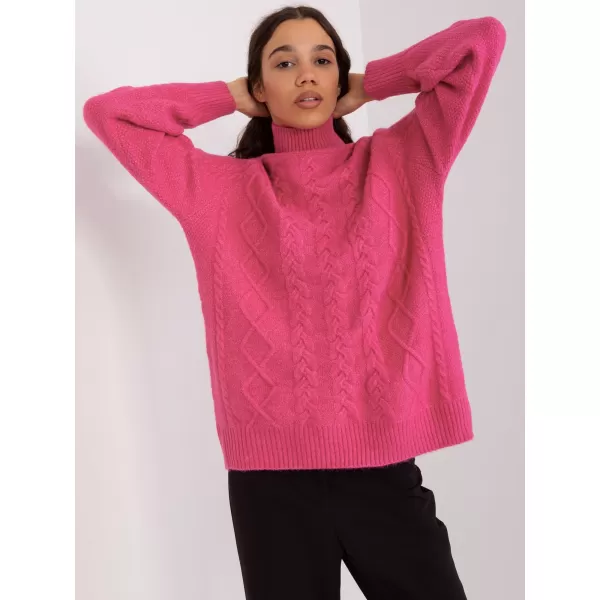  Dámský svetr WOOL FASHION ITALIA AT-SW-2355-2.30X DARK PINK 