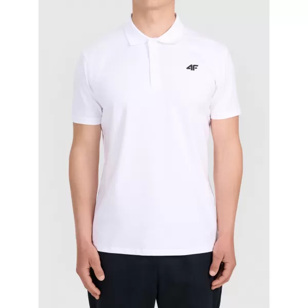  Pánské triko s límečkem 4F 4FWMM00TPTSM0770 WHITE 