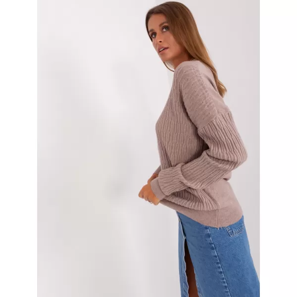  Dámský svetr WOOL FASHION ITALIA AT-SW-2338.14P DARK BEIGE 