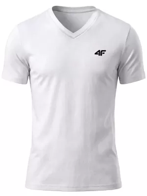 Pánské triko 4F 4FWMM00TTSHM3339 WHITE