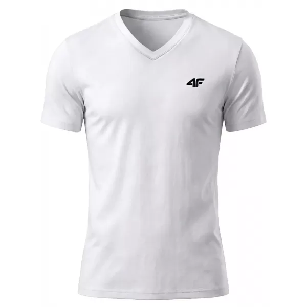  Pánské triko 4F 4FWMM00TTSHM3339 WHITE 