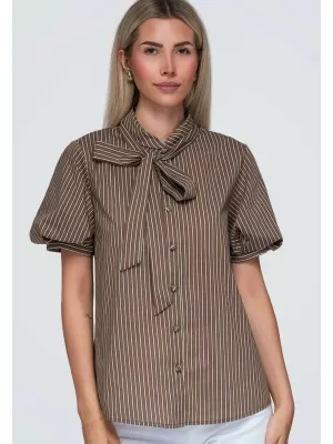 Dámská košile OMBRE OW-SH-E0067 BROWN