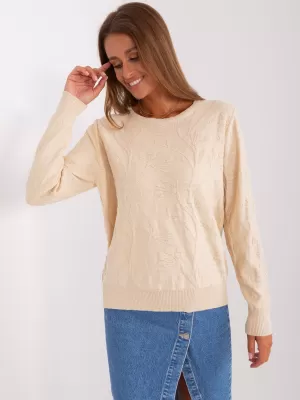 Dámský svetr WOOL FASHION ITALIA AT-SW-2231.99P LIGHT BEIGE